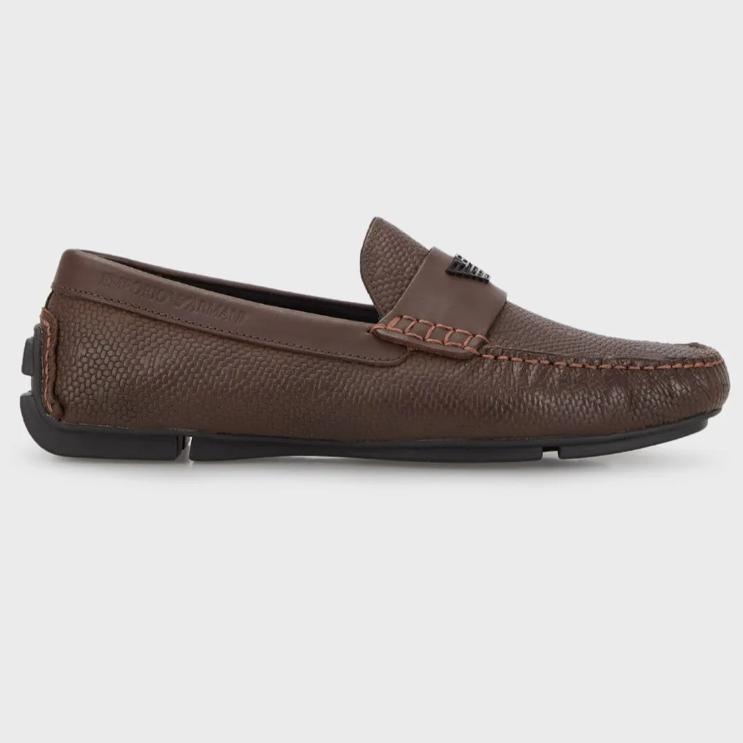 Emporio Armani Leather Driver Loafers